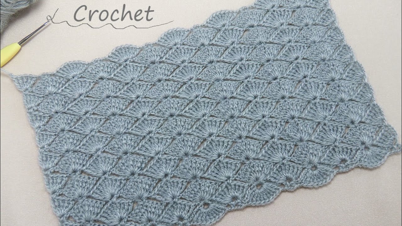 Очень простой УЗОР крючком - ВСЕГО 1 ряд! ВЯЗАНИЕ для начинающих💚 EASY Pattern Crochet for beginners