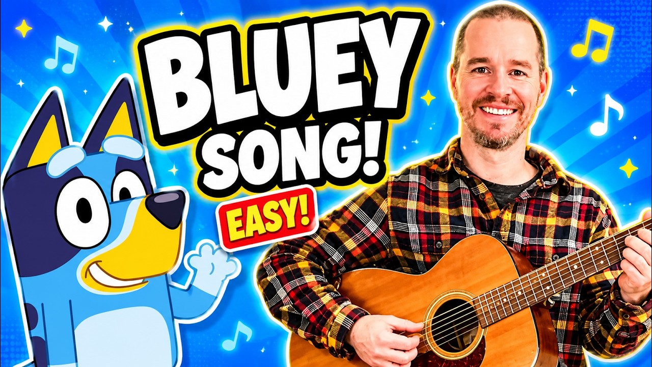 Guitar Lesson for Kids - Bluey Theme #guitar #bluey