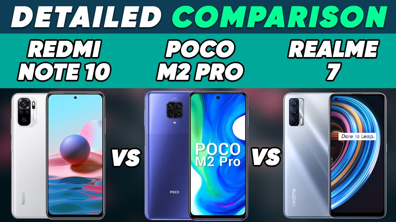 Redmi Note 10 vs Poco M2 Pro vs Realme 7 Gaming, Battery and Benchmark Test