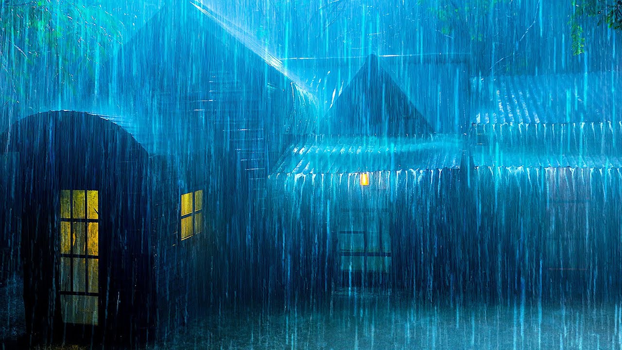 Rain & Thunderstorm Ambience 🌧 Torrential Rain & Thunder Sounds for Sleeping & Meditation