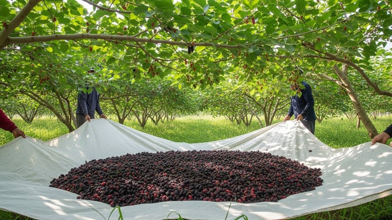 За кулисами Mulberry Farms – сбор миллионов ягод шелковицы каждый сезон.