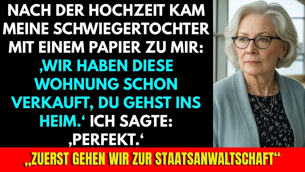 Meine Schwiegertochter Heiratete Meinen Sohn, Um Meine Wohnung Zu Nehmen. Danach Kam Sie Mit Papier