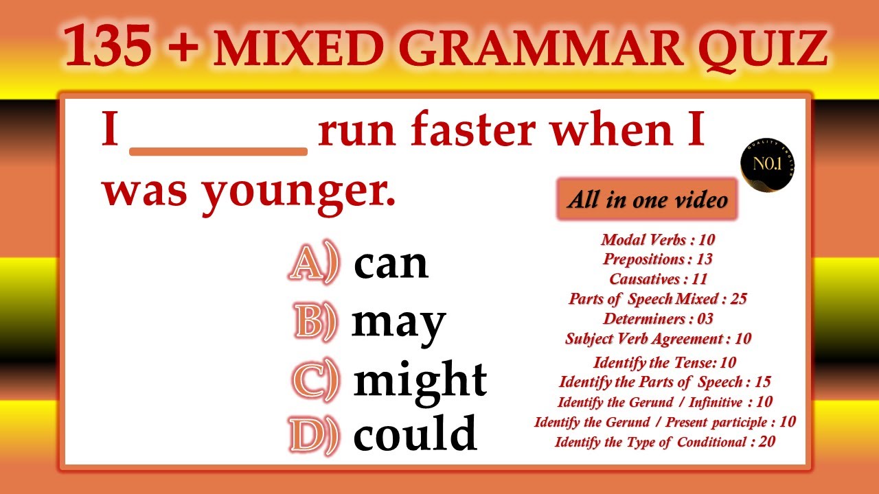 135 + English MCQ for Competitive Exams 📘 | English Grammar Mix Questions & Answers | No.1 Quality