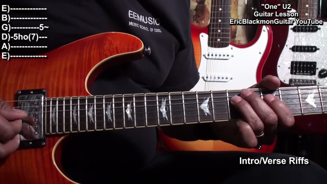 ONE U2 Guitar Lesson - How To Play ONE U2 On Guitar @EricBlackmonGuitar