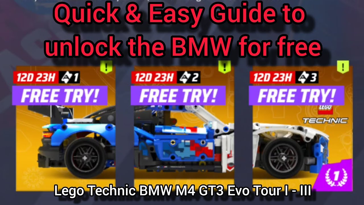 Lego Technic BMW M4 GT3 Evo Tour I - III | Easy Guide for Easy unlock | Asphalt Legends 