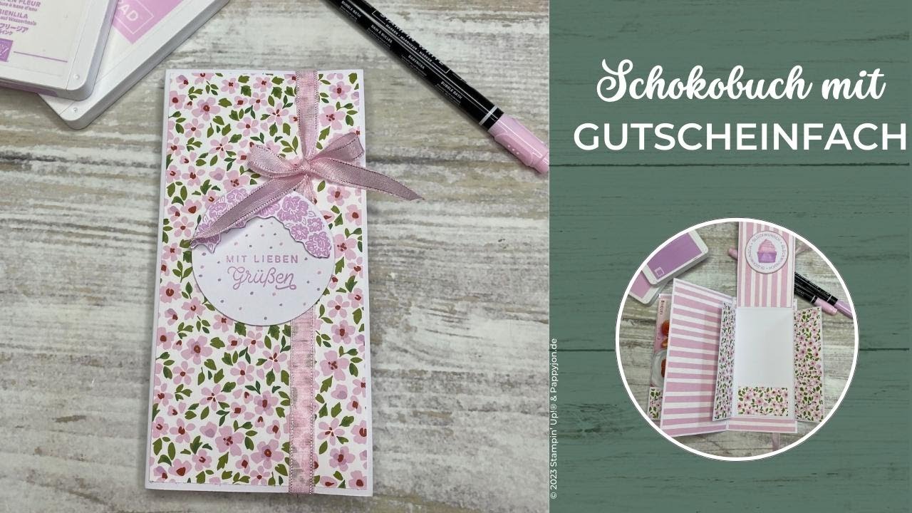 Schokobuch mit Gutscheinfach - Verschenk doch einmal eine süße Freude🤩 | Stampin' Up! | Pappyjon