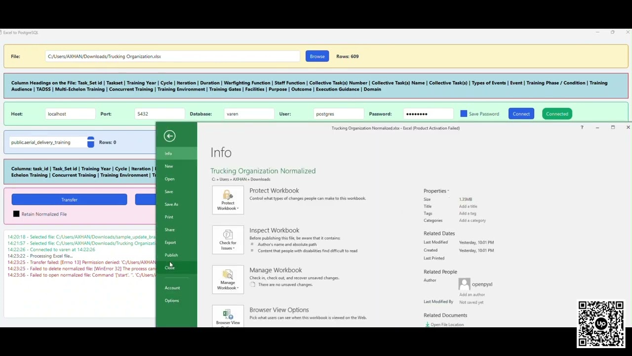 Python ETL Tool - Import & Extract Excel Data, Transform Load to Database
