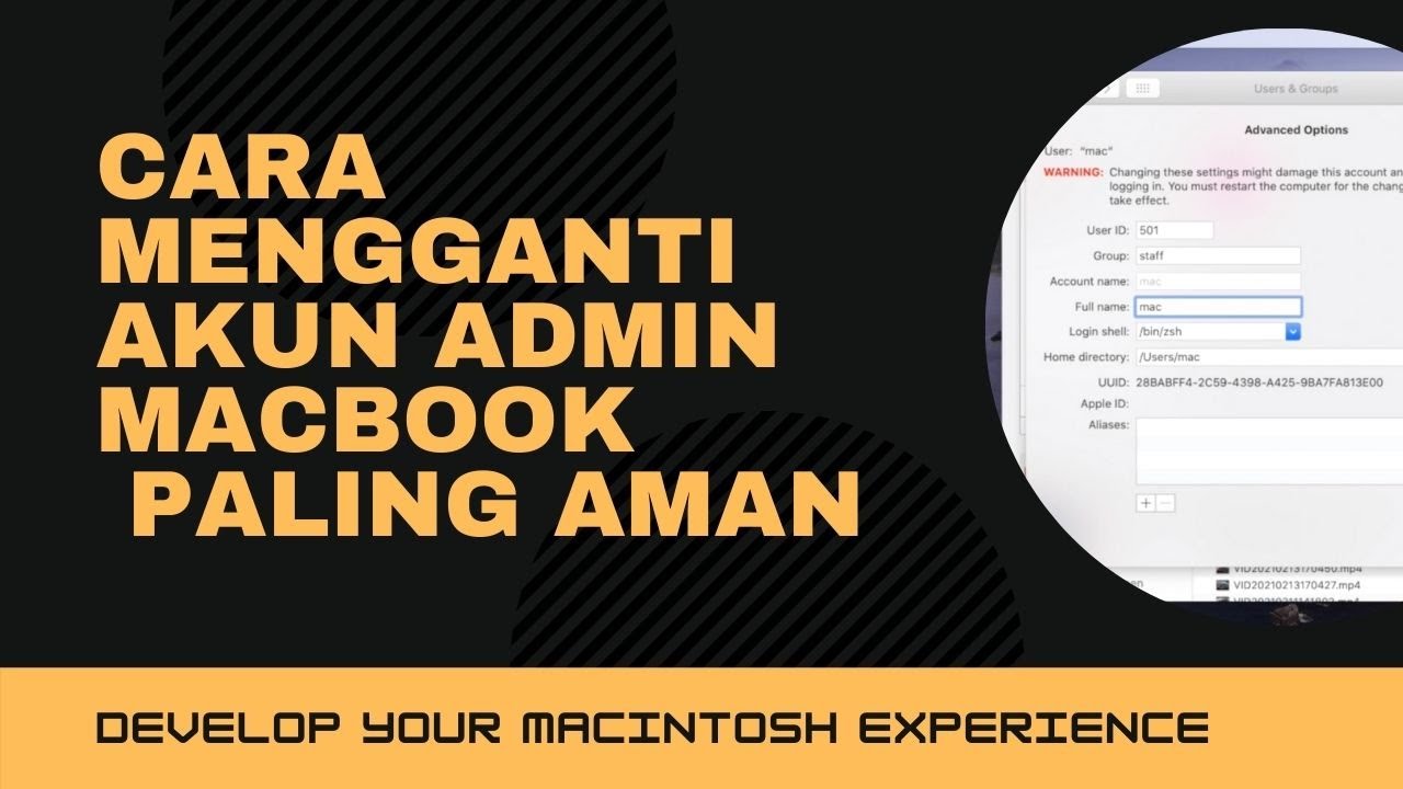 Tutorial Cara Mengganti dan Menambah akun Macbook dengan Aman