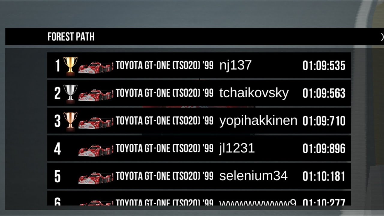 Assoluto Racing World Record at Forest Path (1:09:535) [Toyota GT-One (TS020) '99]