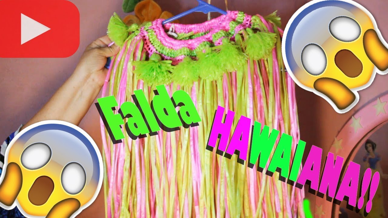 Como hacer una falda hawaiana  (FACIL & BARATO)