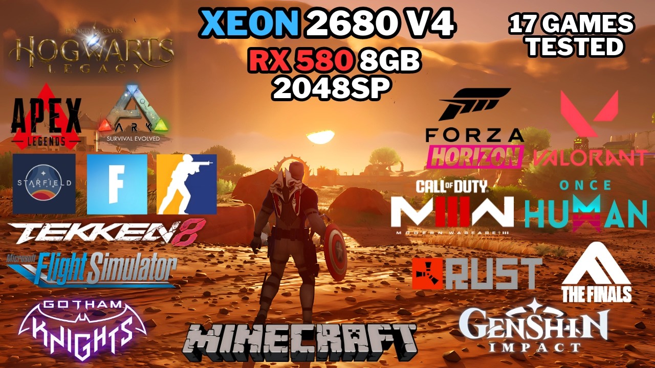 $250 Gaming PC: Xeon E5-2680 V4 + RX 580 8GB (2048SP) | 1080P Low & High |  17 Game Benchmark