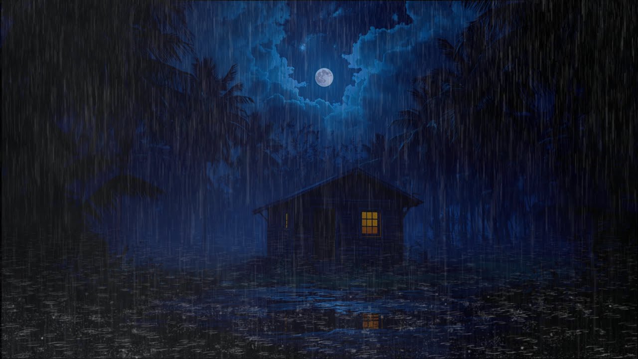 Dark Night, Soft Rain | Cozy Cabin Sleep Ambience