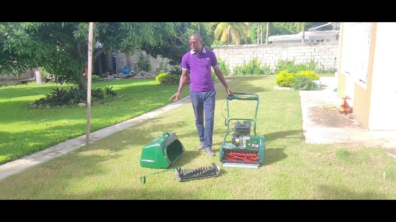Lawn Transformation: Rotary Mow, Scarify with Allett, & Perfect Finish with Cylinder Mower.