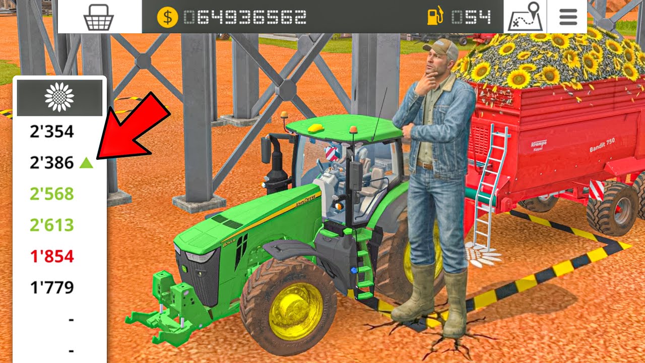Сбор урожая подсолнечника и продажа по лучшей цене в FS18 | Многопользовательский режим FS18 | Та...