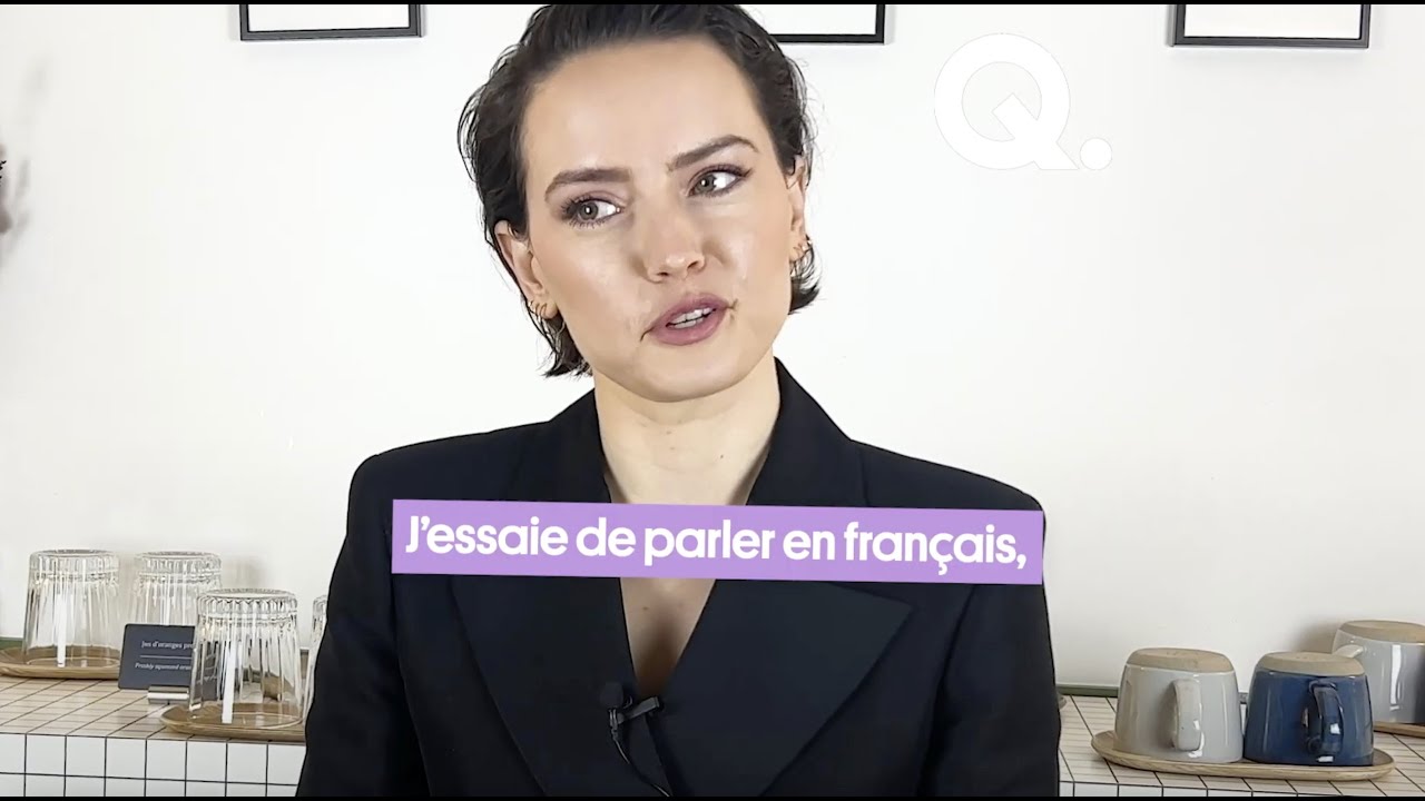Daisy Ridley speaking French during the promotion of Sometimes I Think About Dying in France (2024)