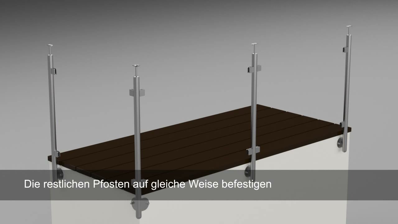Montageanleitung Edelstahlgel&auml;nder, Glas-Gel&auml;nder, vorgesetzt