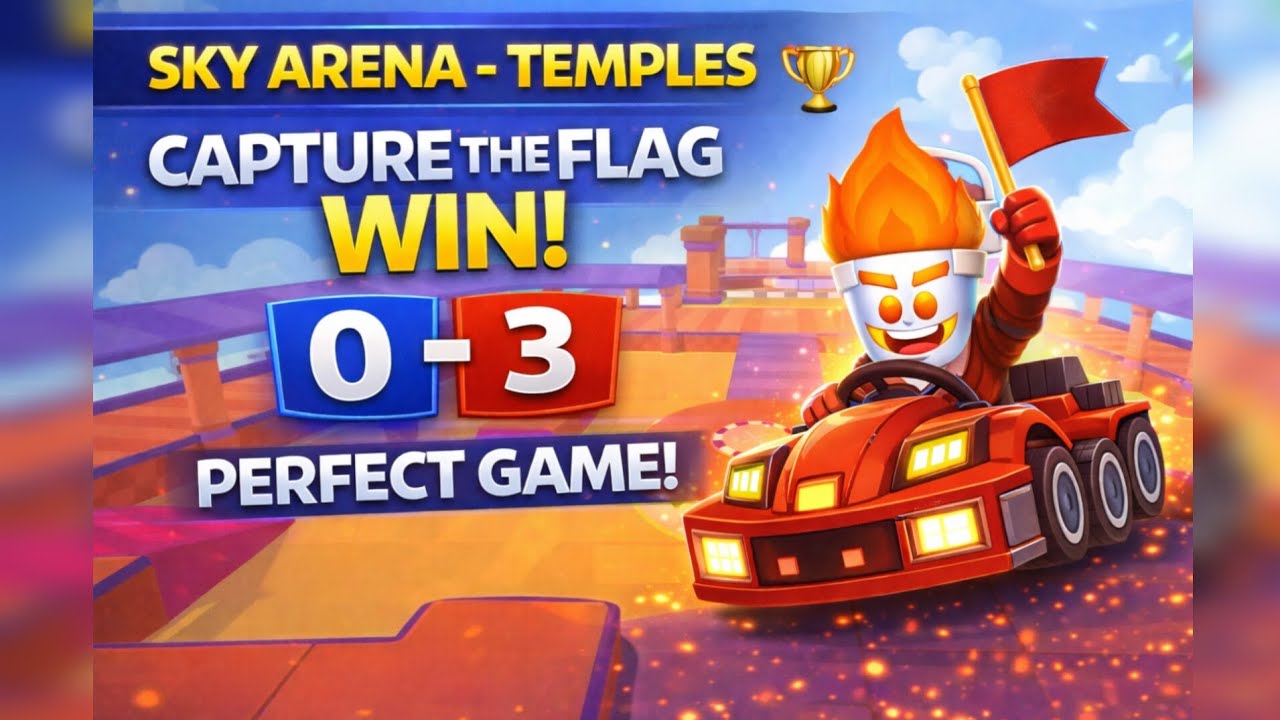 Unstoppable in Sky Arena Temples! | 3-0 Capture The Flag Win #smashkarts 
