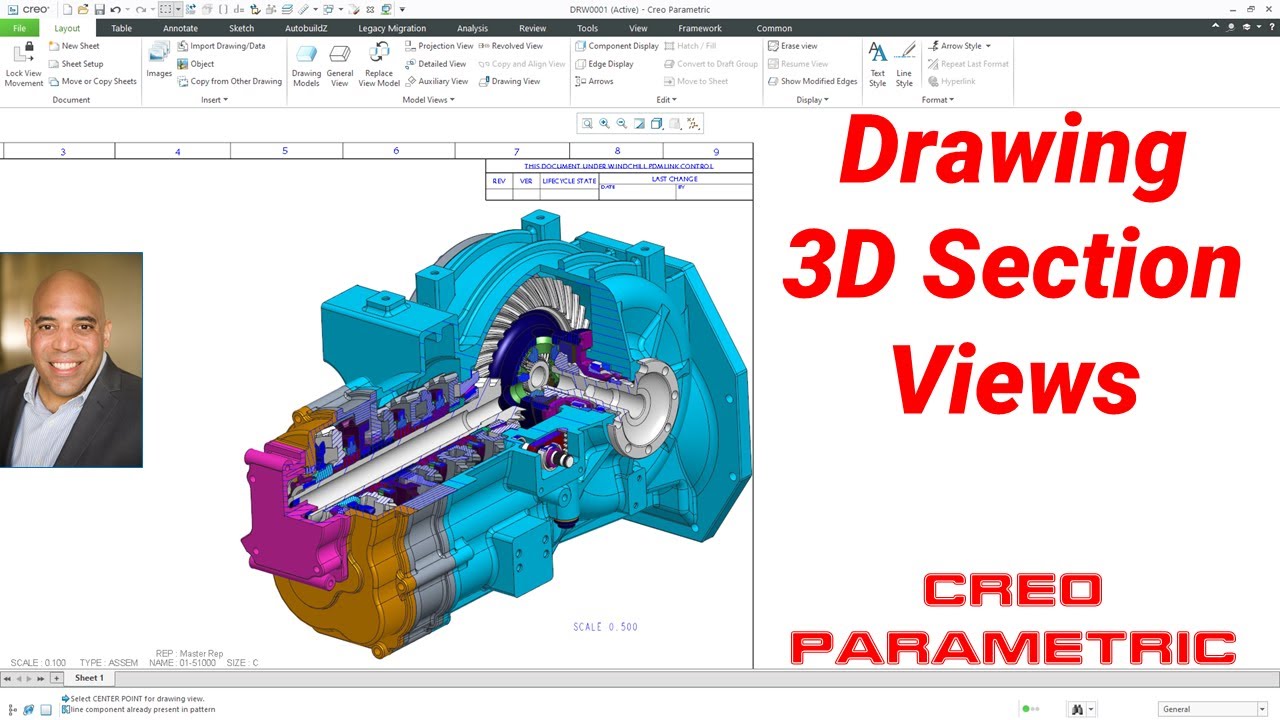 Creo Parametric - Drawing 3D Section Views and Zones