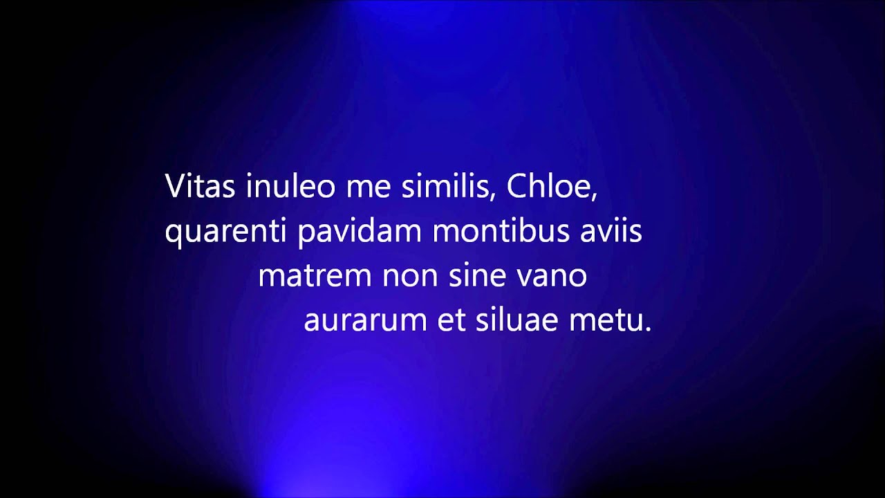 Horatii Carmen I. 23 / Horace Ode I. 23 Vitas inuleo me similis, Chloe