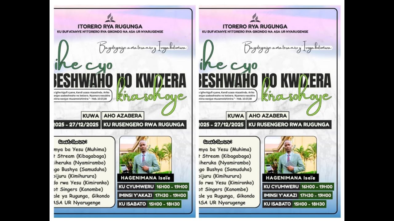 🛑IGIHE CYO KUBESHWAHO  NO KWIZERA KIRASOHOYE | AMAVUNA | RUGUNGA SDA CHURCH | Umunsi wa 10