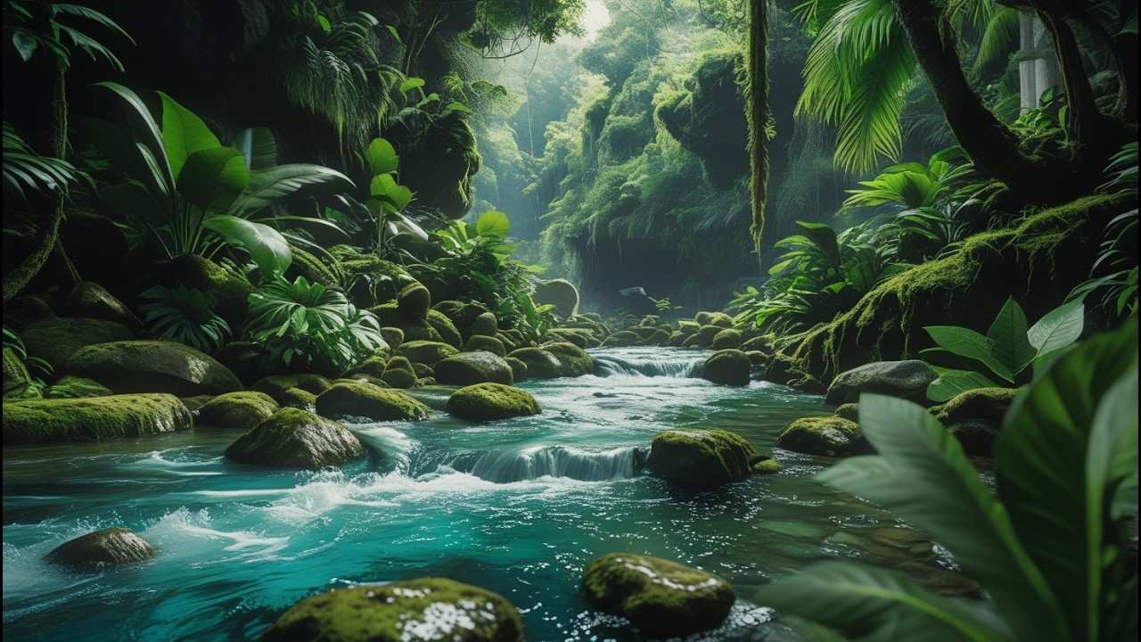 Mountain River Waterfall Flowing 24/7 Water Sounds, Nature White Noise,River Sounds for Sleeping #2