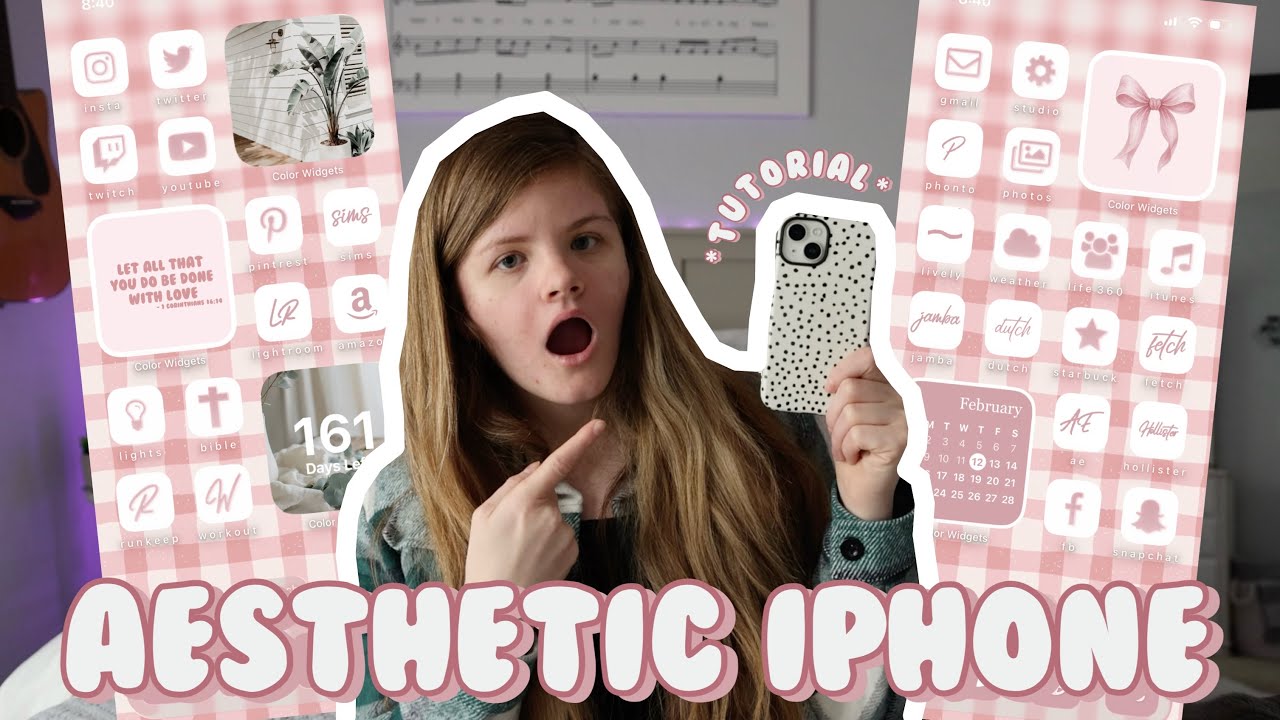 HOW TO CUSTOMIZE YOUR IPHONE TO BE AESTHETIC 🎀🤍🌸