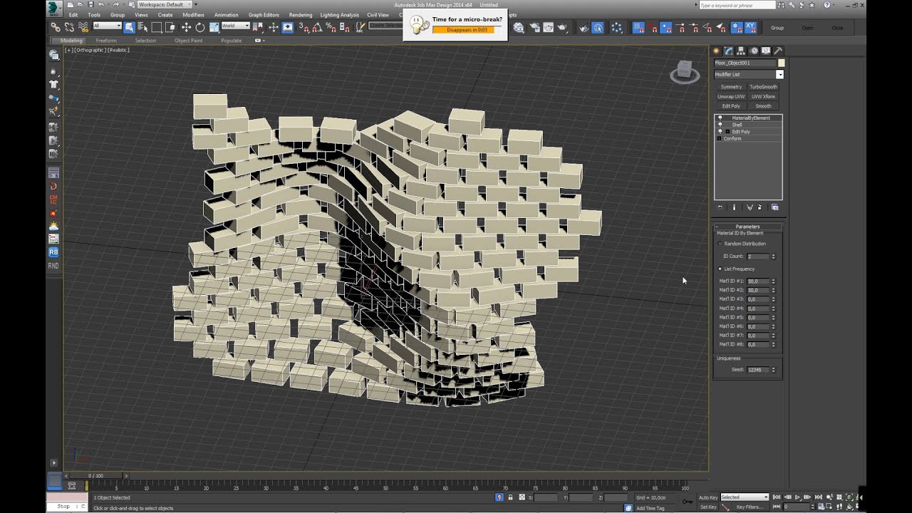 3ds max quick tuts: curved brick wall