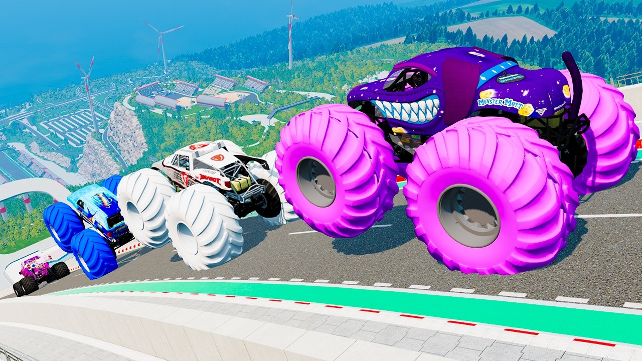 Epic High Speed Monster Trucks Jumps Stunts & Crashes #53 | BeamNG Drive