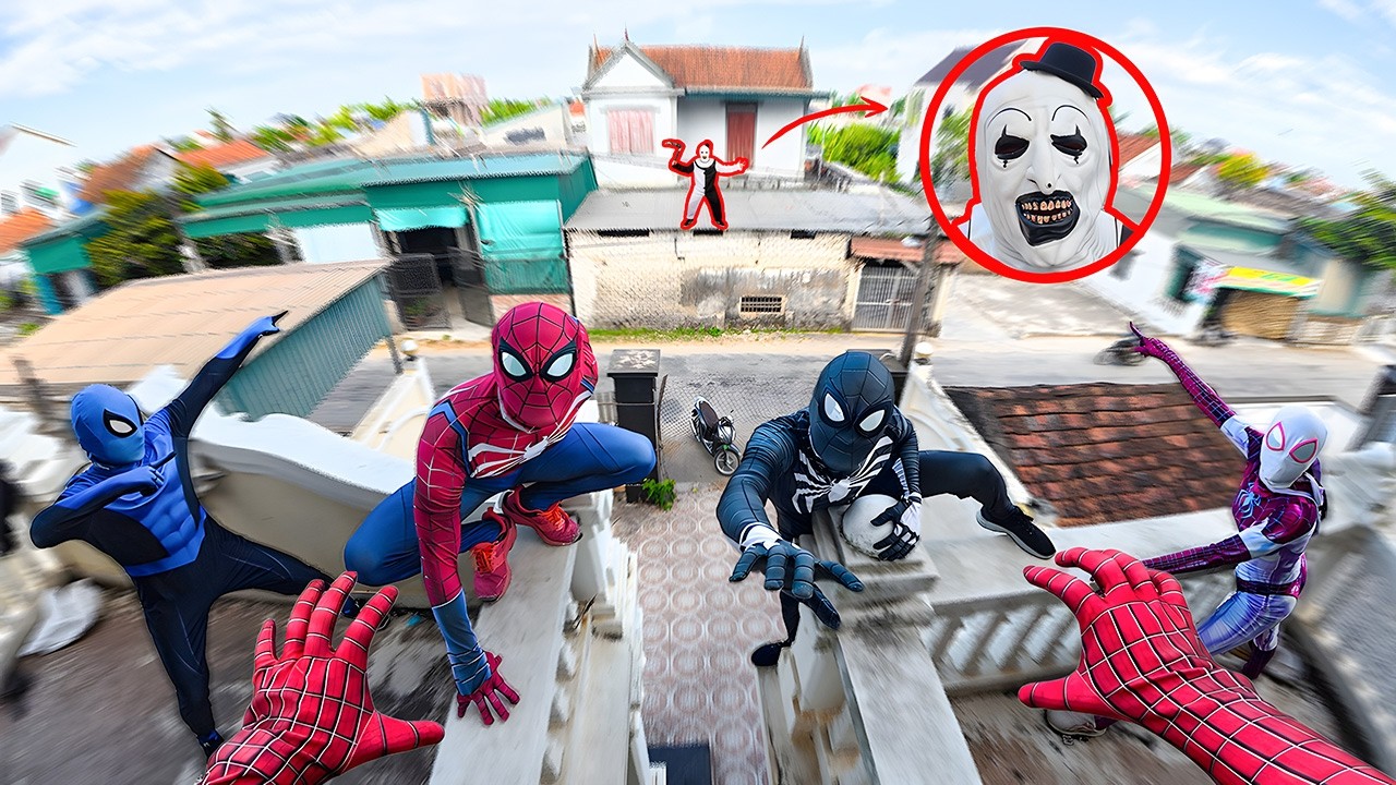 5 Spider-Men Race to Escape Before the Terrifier Catch Them 💀 (First-Person Perspective)