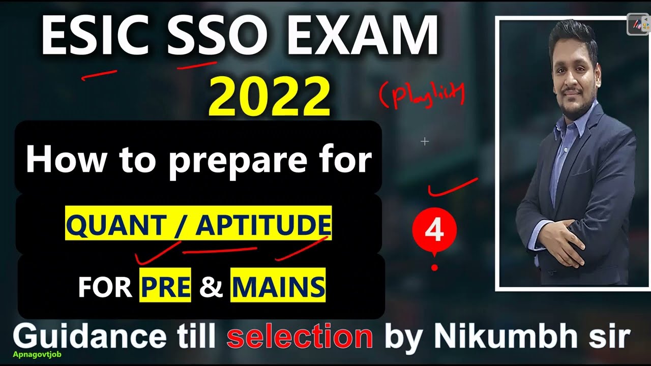 ESIC SSO APTITUDE PREPARATION STRATEGY FOR 