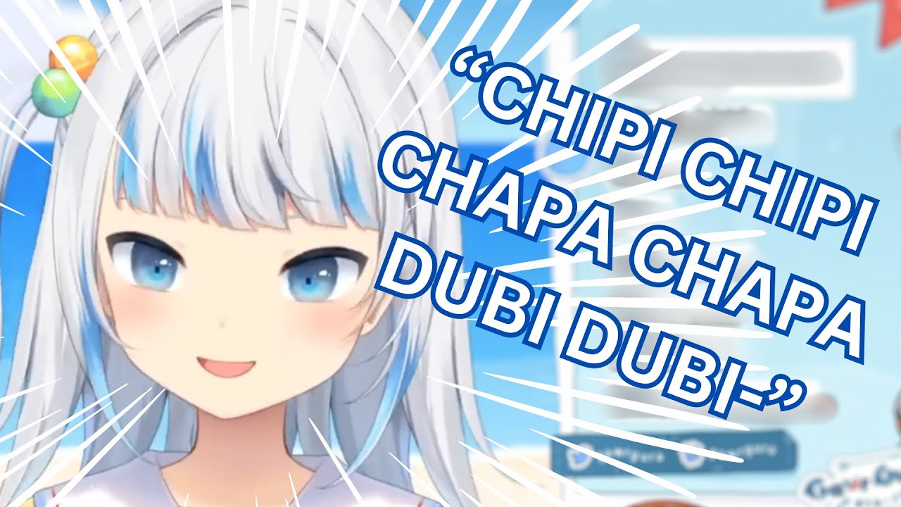 Gura can't stop singing chipi chipi chapa chapa during the Palworld live!