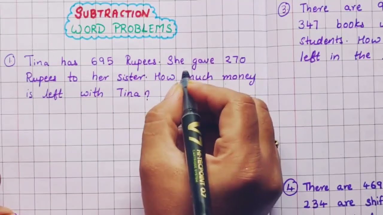 Subtraction Word Problems|| Subtraction|| Word Problems