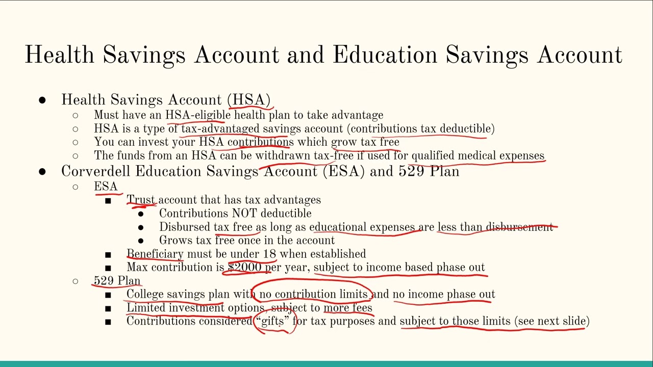 HSA, Educational Savings, Estate Planning, Gifts
