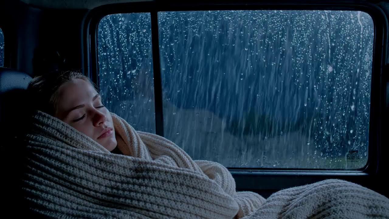 ASMR Rain Inside Car at Night — No Talking | Deep Sleep, Relax, Stress Relief