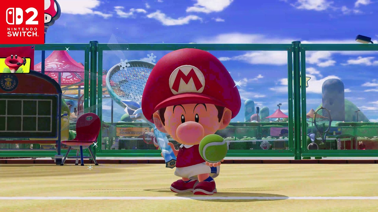 Малыш Марио, Дидди Конг против Дейзи и Сухого Боузера — Mario Tennis Fever | Nintendo Switch 2