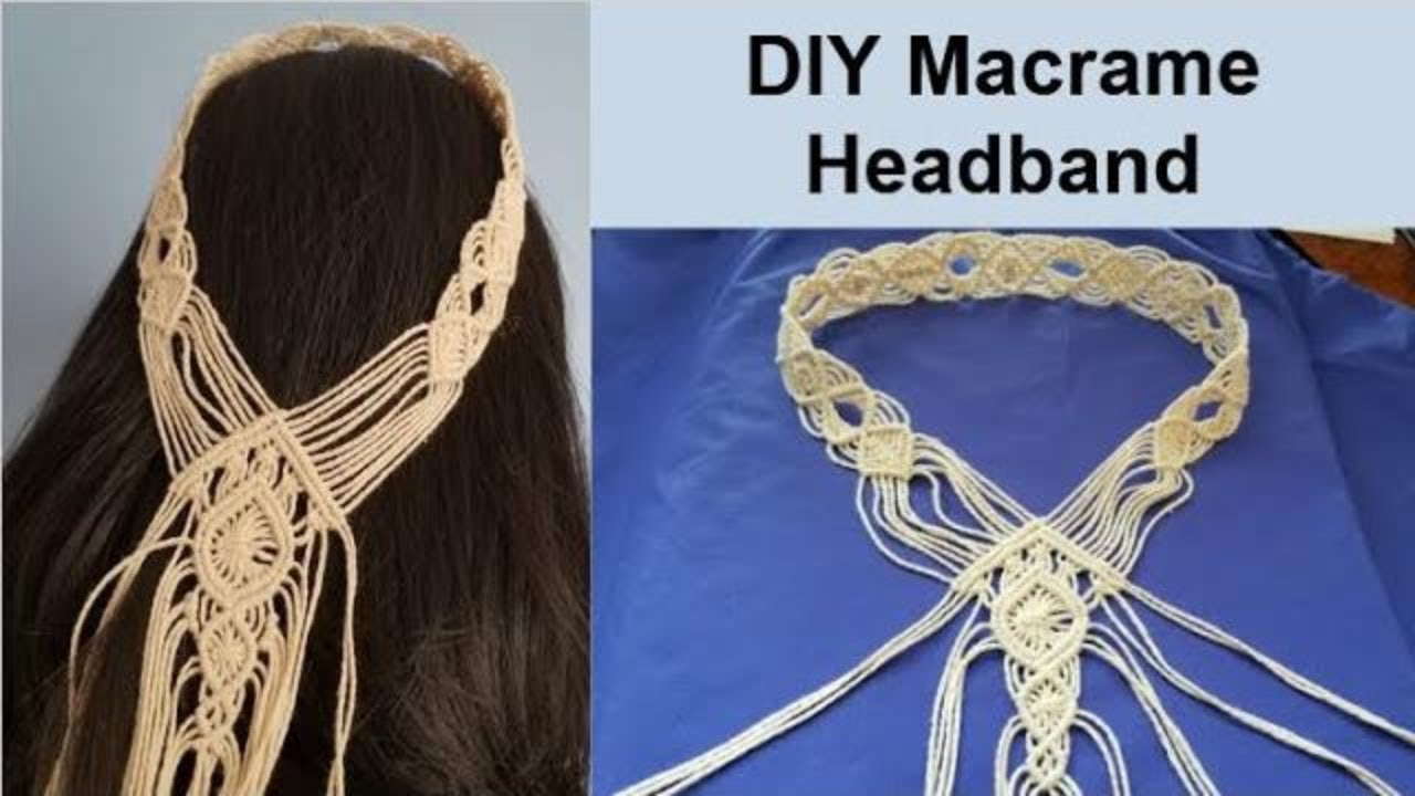 Macrame Headband | DIY Macrame Bohemian Fringe Decor | Handmade Gift tutorial | 绳编波希米亚发带