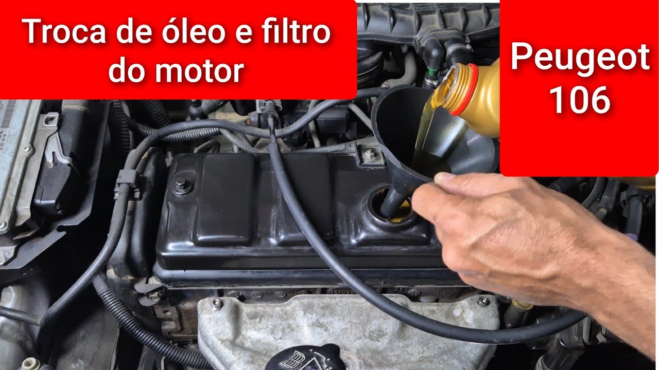 Troca de óleo e filtro do motor - Peugeot 106