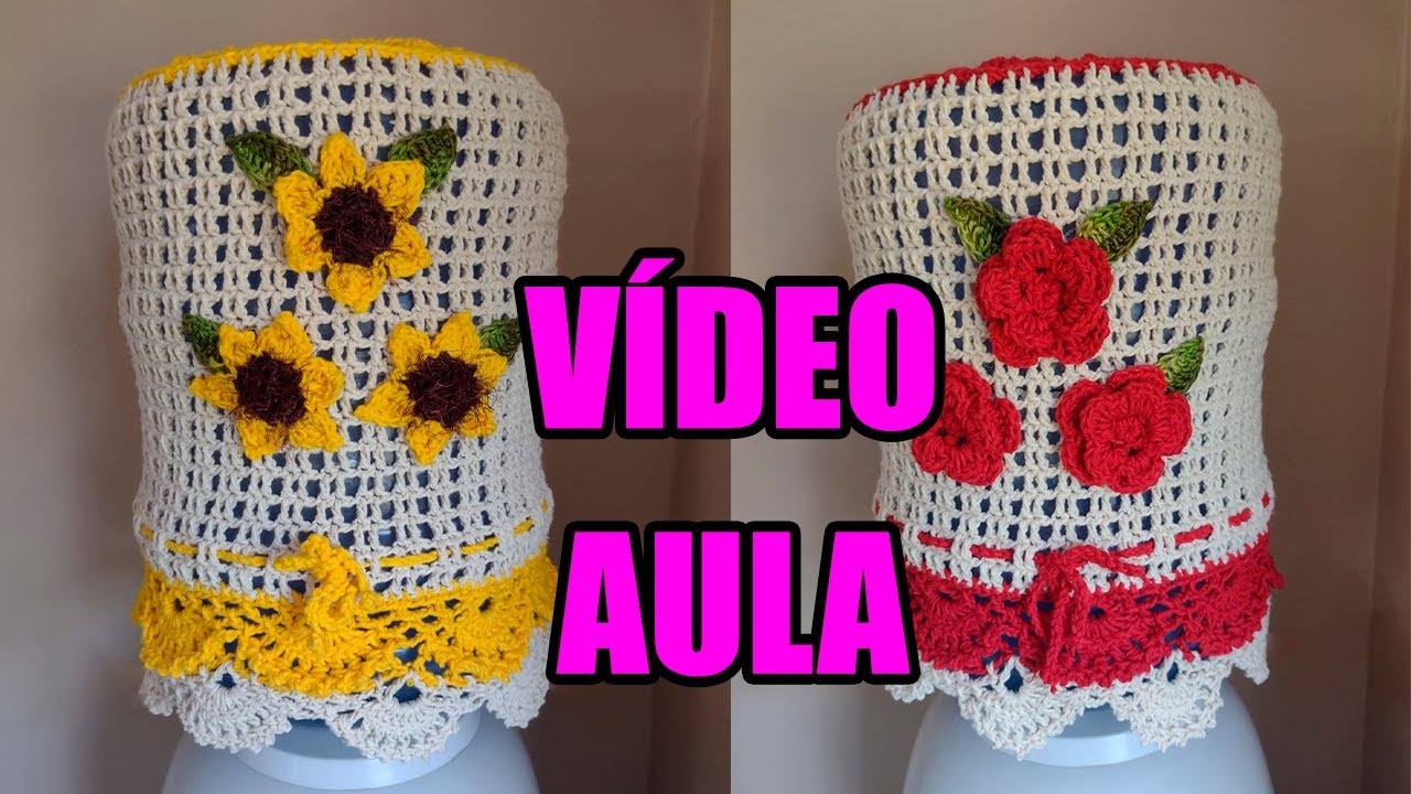 Capa de Galão/Garrafão de Água Girassol de Crochê #VideoAula