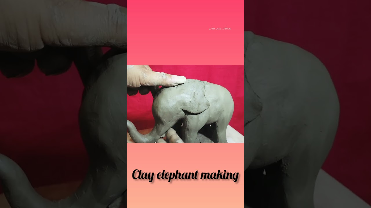 Elephant making with clay ! Mitti ka hathi banana easy.❤
