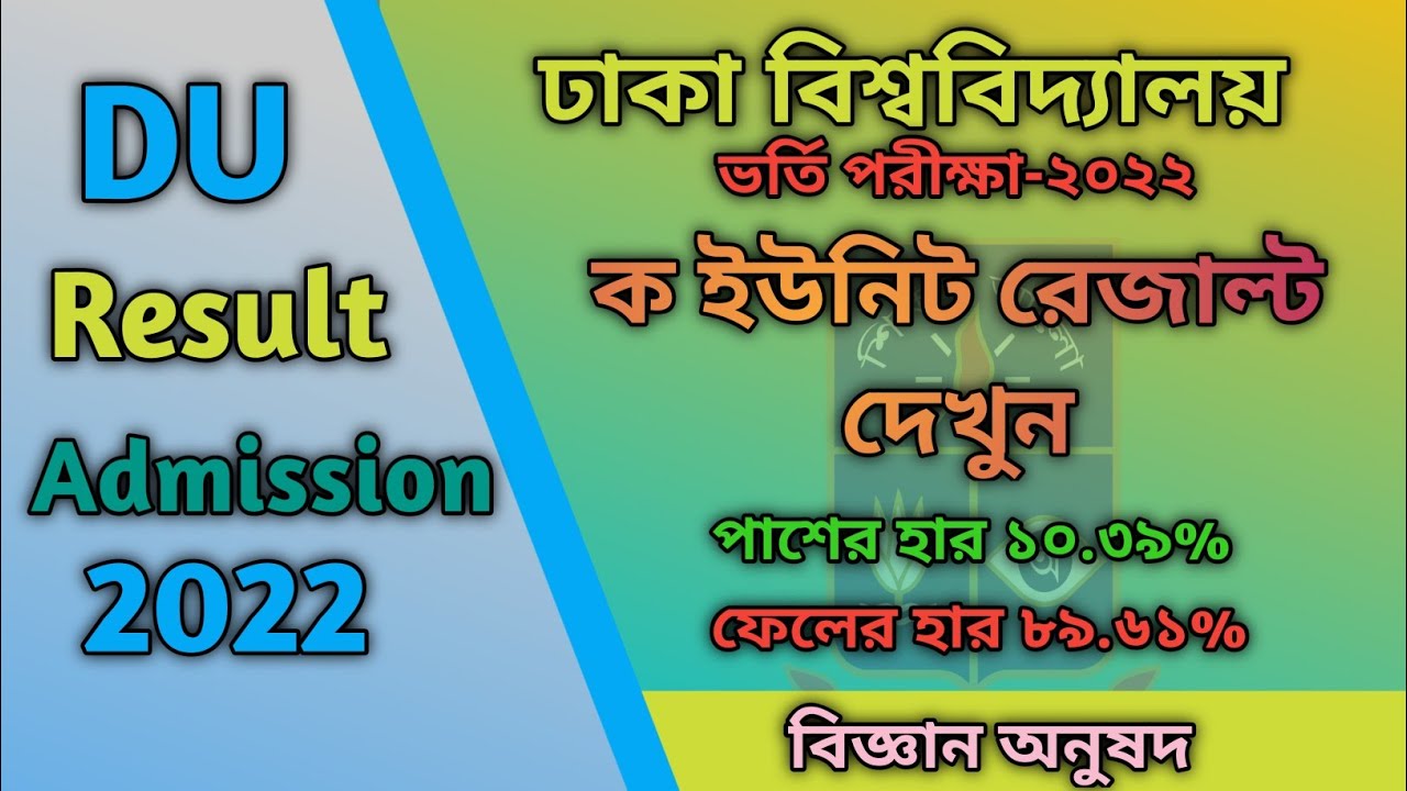 DU A Unit Result 2022 | Dhaka University Ka Unit Admission Result ক ইউনিট ভর্তি পরীক্ষার ফলাফল ২০২২