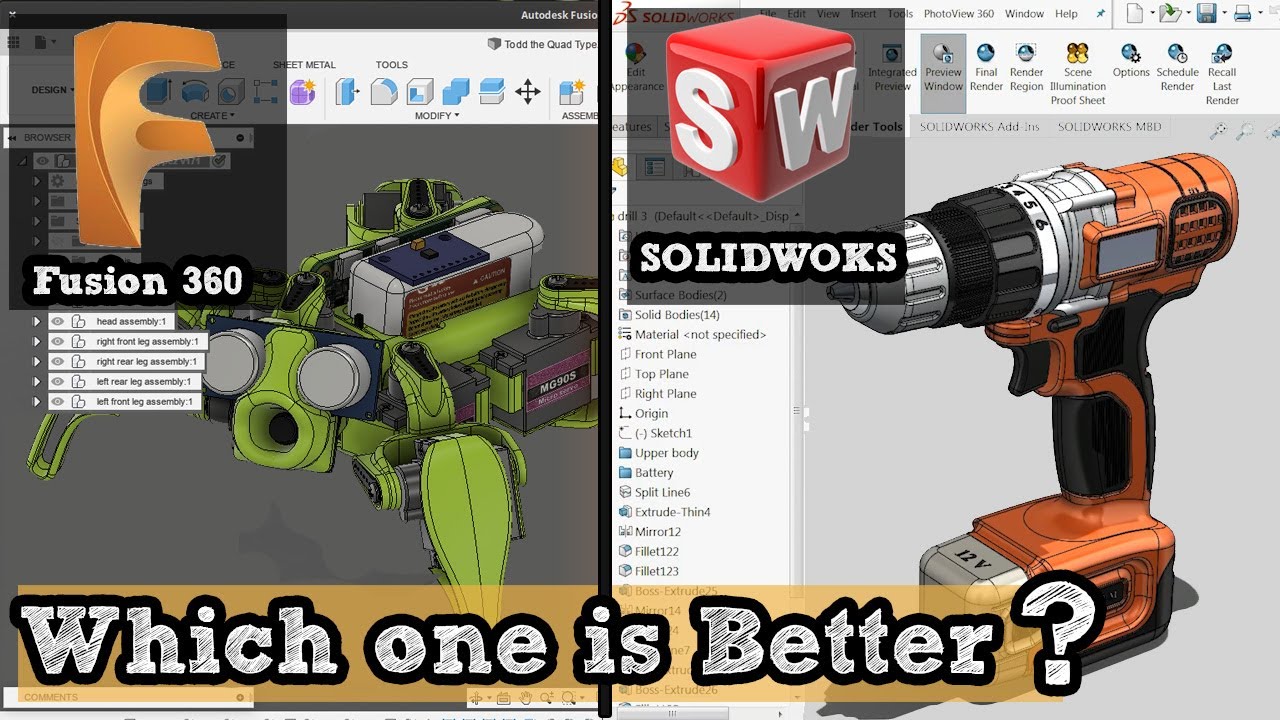 Solidworks или Fusion 360 — что лучше?