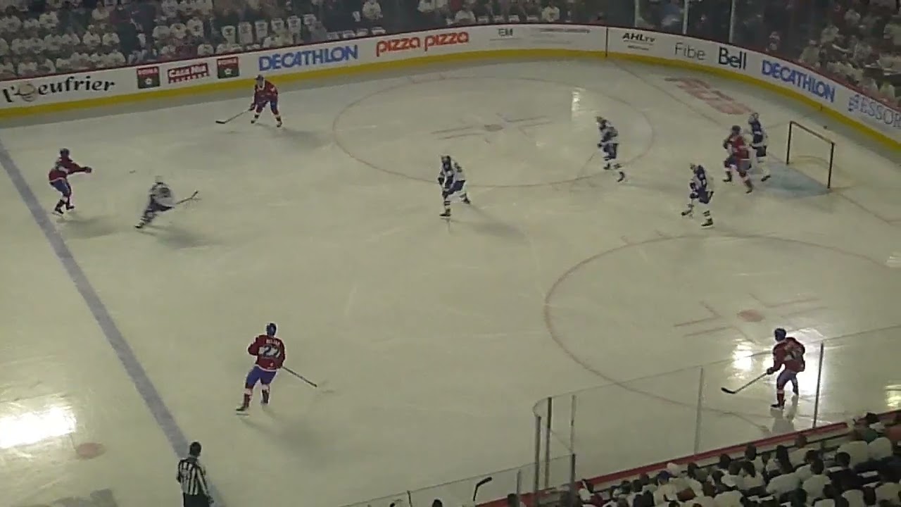 Danick Martel of the Laval Rocket scores vs. Syracuse Crunch in game 3 Calder Cup playoffs 5/12/22