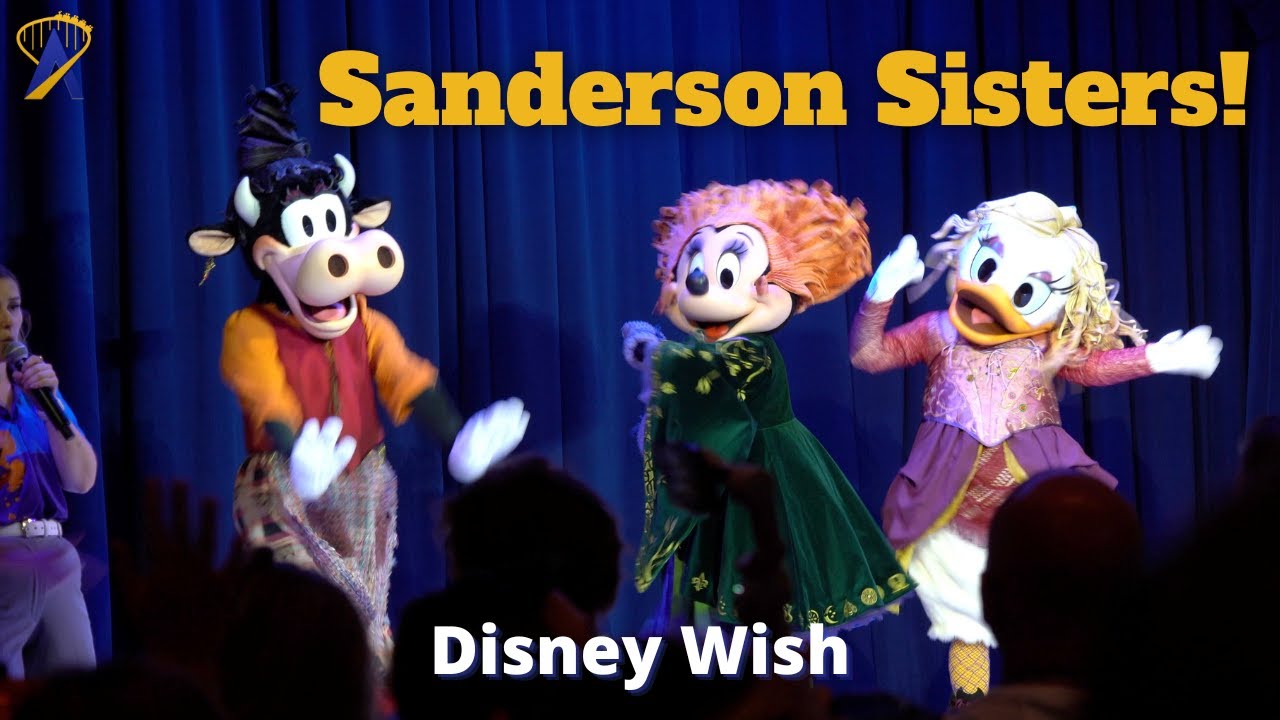 Minnie, Daisy, and Clarabell as Hocus Pocus Sisters on the Disney Wish