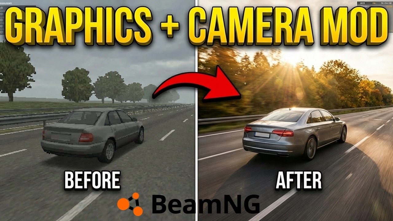 Мод на графику BeamNG.drive + Мод на камеру преследования (2026) | Как установить + Лучшие настройки
