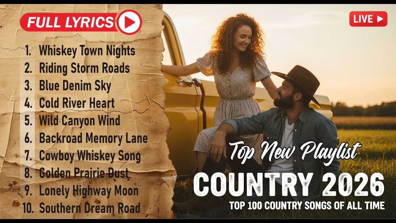 Calm Country Playlist for Relax Work Study Coffee With Lyrics