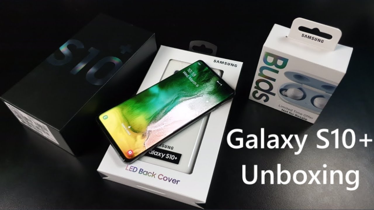 Samsung Galaxy S10+ Unboxing & Initial Setup (Prism Black)