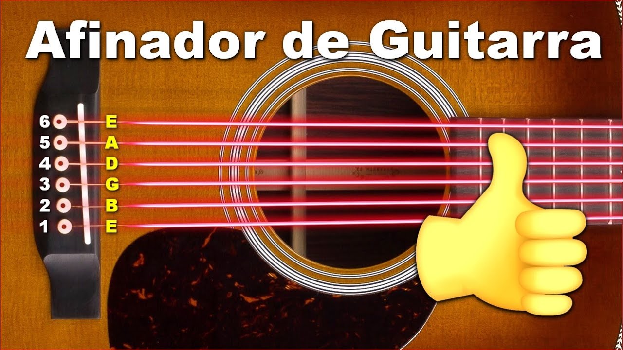 🟢AFINADOR DE GUITARRA ONLINE, PARA AFINAR LA GUITARRA AC&Uacute;STICA con Cuerdas y Acordes Est&aacute;ndar EBGDAE