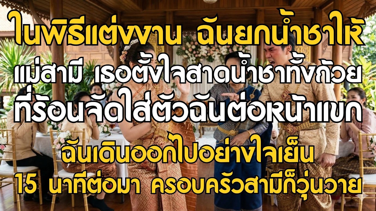 ในงานแต่งงาน ฉันยกน้ำชาให้แม่สามี ท่านตั้งใจสาดน้ำชาร้อนทั้งถ้วยใส่ฉันต่อหน้าแขก