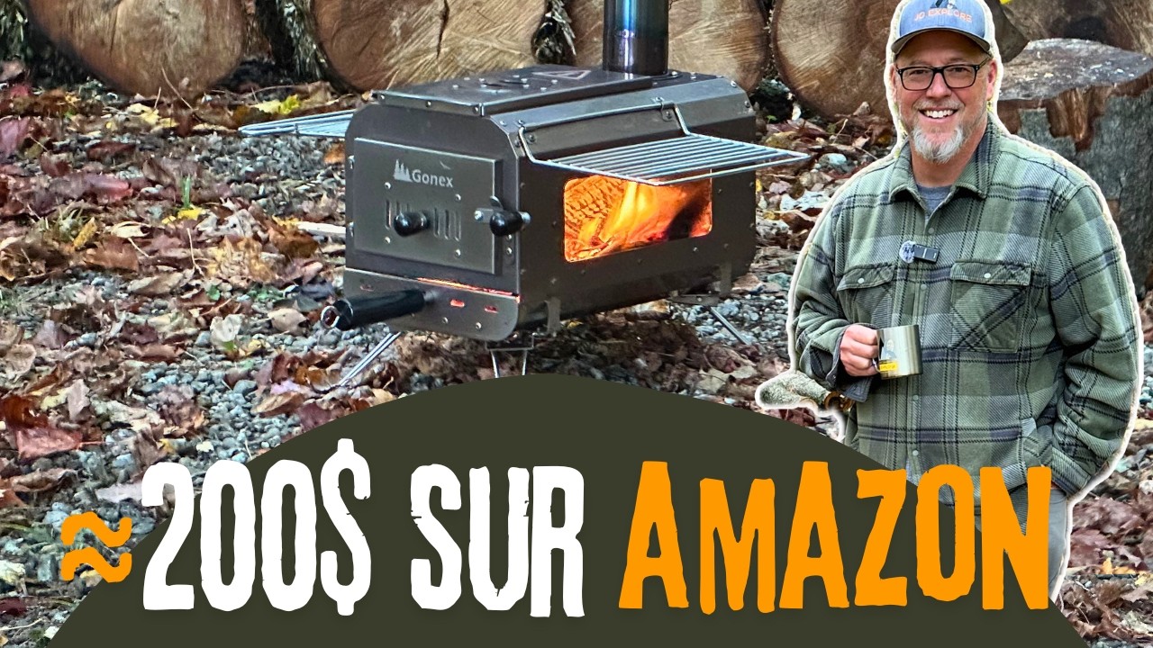 Je teste un POÊLE À BOIS portable acheté sur Amazon #campinghiver #hottent #tentechaude