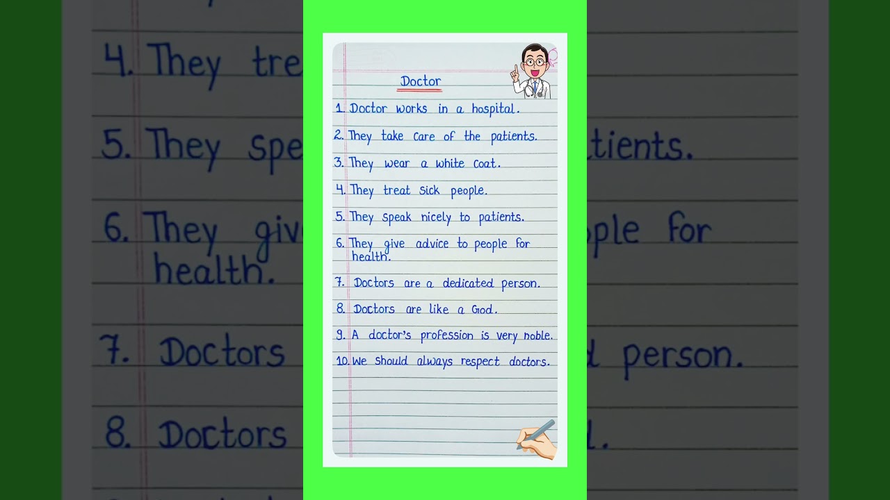 Essay on doctor l 10 lines essay on doctor in english l Paragraph on doctor l Doctor Essay l